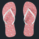 Black & Red Love Heart Flip Flops<br><div class="desc">Love heart wedding flip flops.</div>