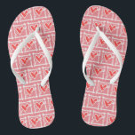 Black & Red Love Heart Flip Flops<br><div class="desc">Love heart wedding flip flops.</div>