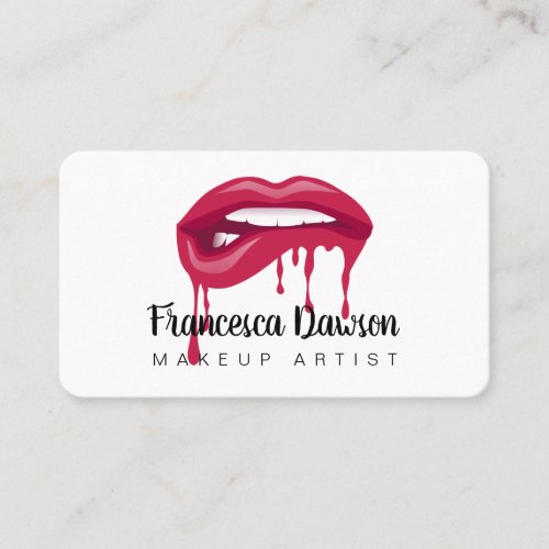 Black  Red Make Up Artist Lips Business Cards