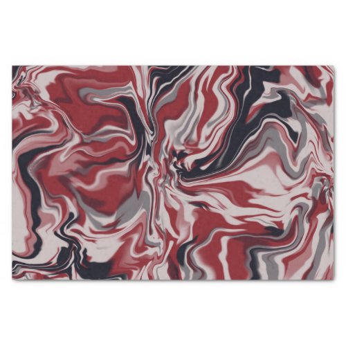 Black  Red Marbled Print Tissue Paper