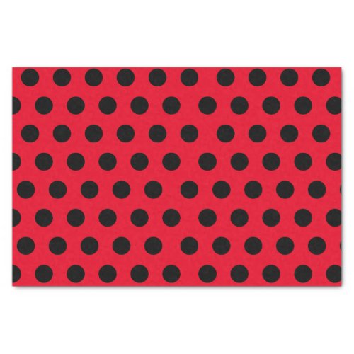 Black  Red Medium Polka Dot Chic Tissue Paper