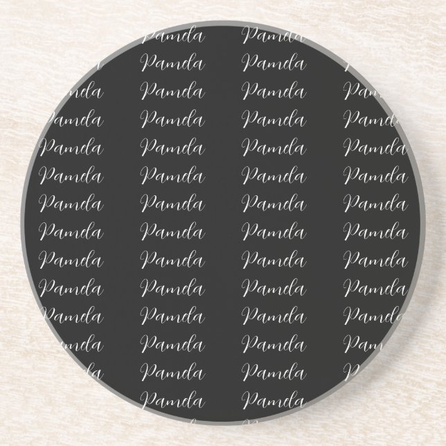 Black Red Minimalist Add Name Personalized Coaster (Front)