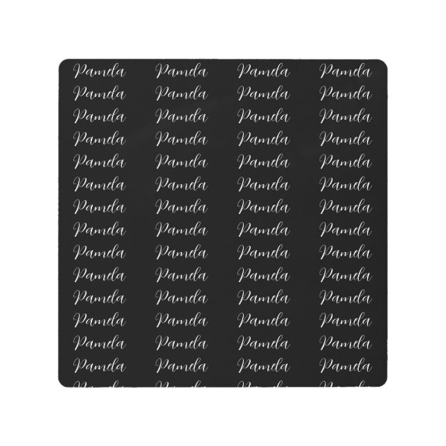 Black Red Minimalist Add Name Personalized Metal Print (Front)