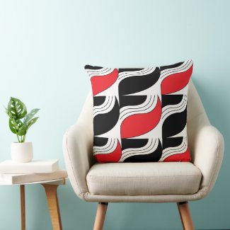 Black Red Modern Geometric Pattern