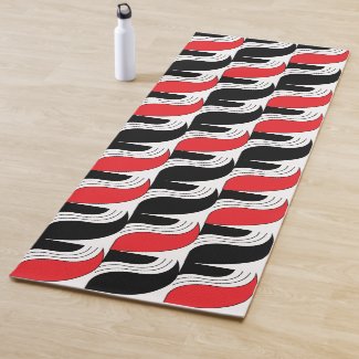 Black Red Modern Geometric Pattern   