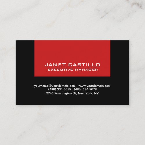 Black Red Modern Professional Personal Simple Business Card
