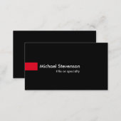 Black Red Modern Unique Consultant Business Card (Front/Back)