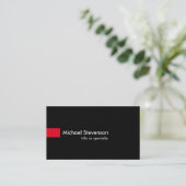 Black Red Modern Unique Consultant Business Card (Standing Front)