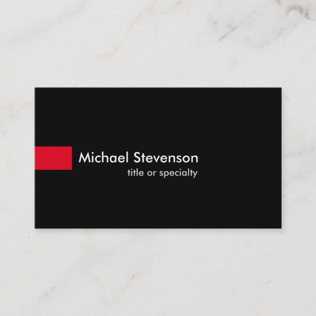 Black Red Modern Unique Consultant Business Card (Front)