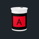 Black Red Monogram Initial Letter Modern Plain Beverage Pitcher<br><div class="desc">This product with a simple but striking design can make you stand out in the crowd. It will immediately attract attention with its minimalist and modern design.</div>
