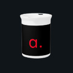 Black Red Monogram Initial Letter Modern Plain Beverage Pitcher<br><div class="desc">This product with a simple but striking design can make you stand out in the crowd. It will immediately attract attention with its minimalist and modern design.</div>