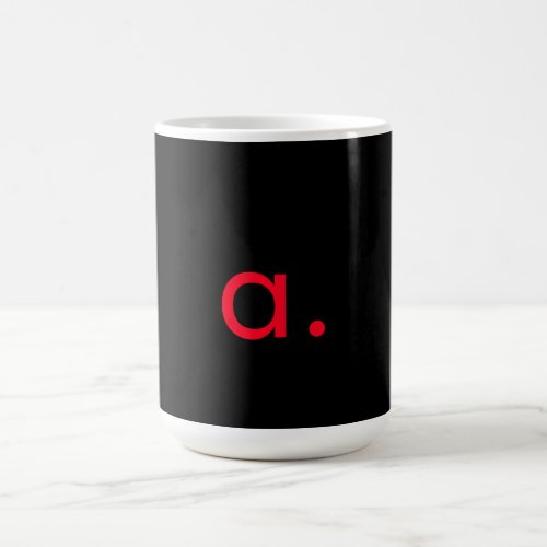 Black Red Monogram Initial Letter Modern Plain Coffee Mug