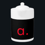 Black Red Monogram Initial Letter Modern Plain Teapot<br><div class="desc">This product with a simple but striking design can make you stand out in the crowd. It will immediately attract attention with its minimalist and modern design.</div>