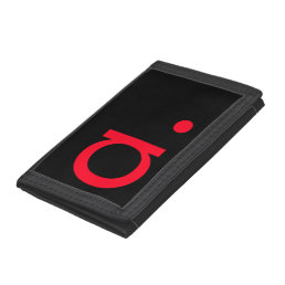 Black Red Monogram Initial Letter Modern Plain Trifold Wallet