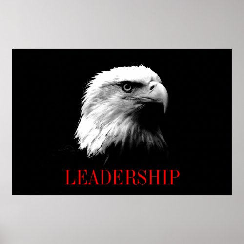 Black Red Motivational Leadership Eagle Poster