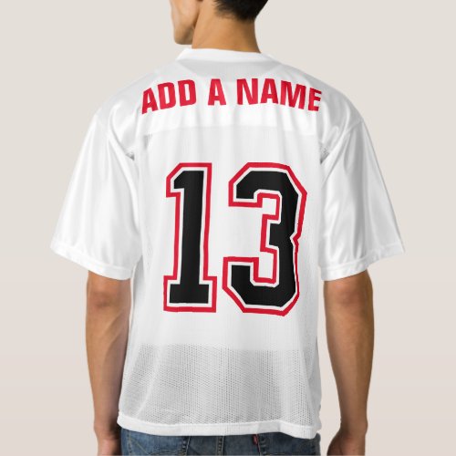 Black_Red Number 13 mens football jersey