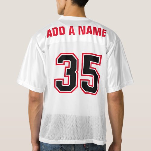 Black  Red Number 35 mens football jersey