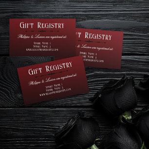 Black Red Ombre Goth Wedding Gift Registry Enclosure Card