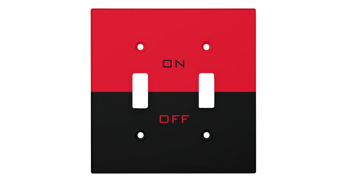 Black & Red - On & Off - Choose Your Colors - Light Switch Cover | Zazzle