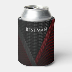 Black & Red Pattern Add Your Name Best Man Can Cooler