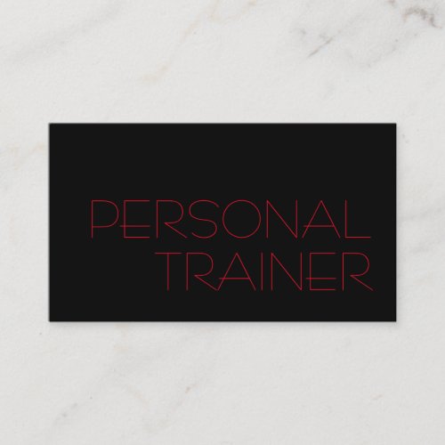 Black Red Personal Trainer Fitness Sport Business Card