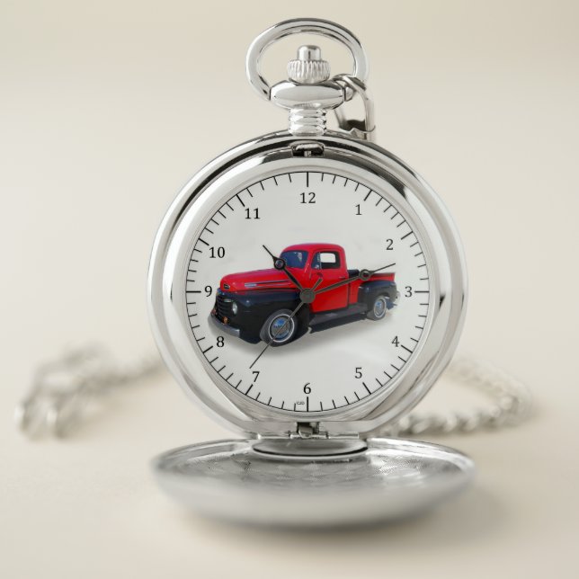 Black Red Pickup pocket watch (Inside)