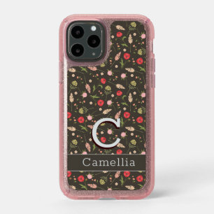Black Red Pink Floral Minimal Elegant Pattern Name Speck iPhone 11 Pro Case