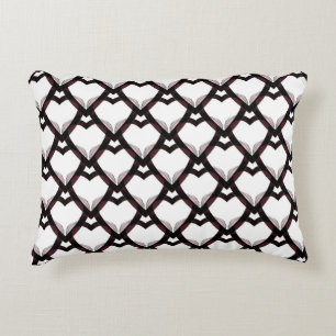 Black Red Pink hearts Accent Pillow