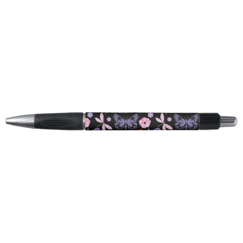 Black Red Pink Purple Dragonflies Butterfly Pen