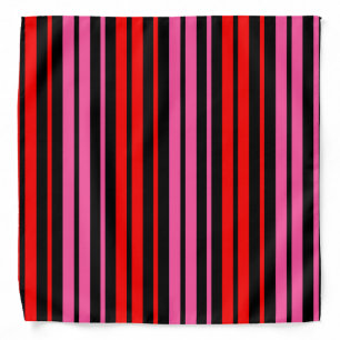 Black Red Pink Vertical Stripes Design Classic Bandana