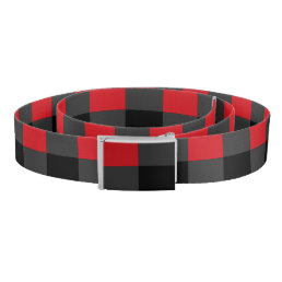 Black &amp; Red Plaid Checked - Elegant Belt
