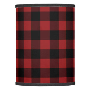 Black & Red Plaid Checked - Lamp Shade