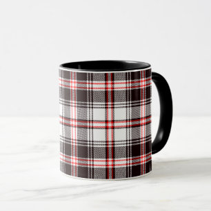 Black Red Plaid Pattern Mug