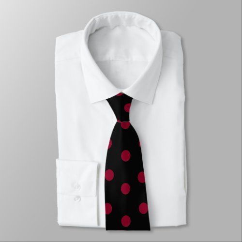 Black  Red Polka Dotted Neck Tie