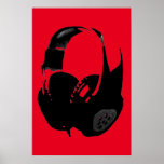 Black Red Pop Art Headphone Poster<br><div class="desc">Hip Hop,  R&B,  Rock,  Heavy Metal,  Techno,  Punk,  Rap,  Classic,  African American,  Jazz... . We love music,  we love listening cds,  radio. Enjoying watching video clibs,  mixes,  remixes,  covers.</div>