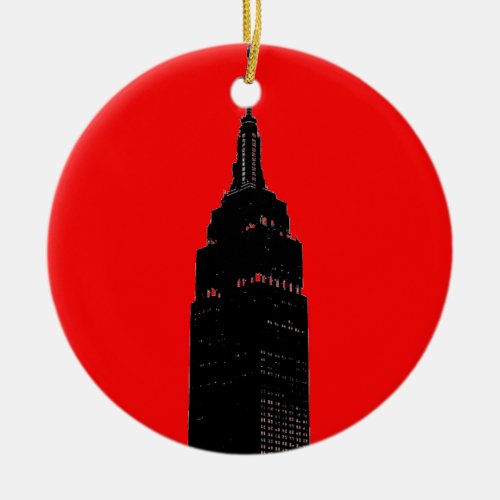 Black  Red Pop Art New York City Ceramic Ornament