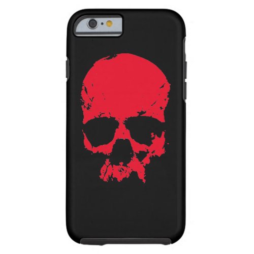 Black  Red Pop Art Skull Tough iPhone 6 Case