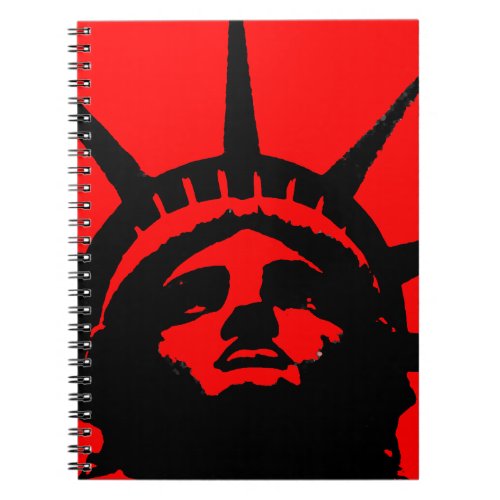 Black Red Pop Art Statue of Liberty Notebook
