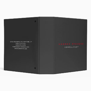 Black Red Professional Minimalist 3 Ring Binder