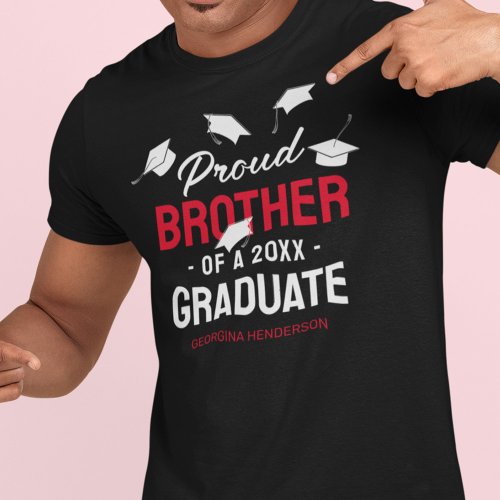 Black Red Proud Brother 2024 Graduate T_Shirt