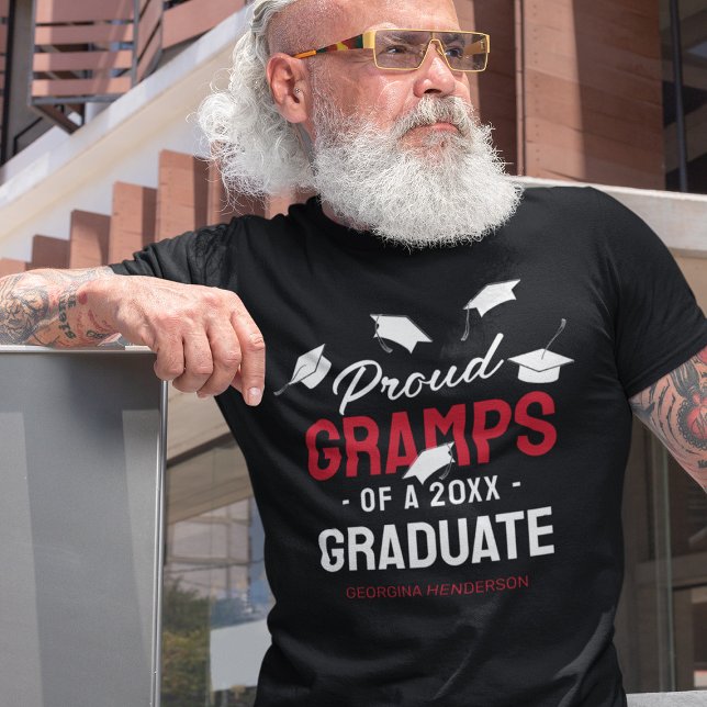Black Red Proud Gramps 2026 Graduate T-Shirt (Creator Uploaded)