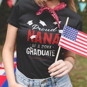 Black Red Proud Nana 2026 Graduate T-Shirt