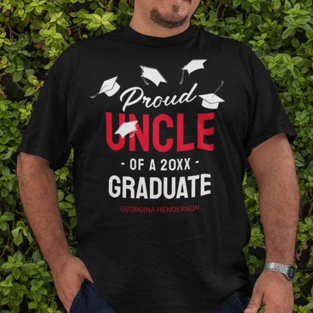 Black Red Proud Uncle 2026 Graduate T-Shirt (Creator Uploaded)