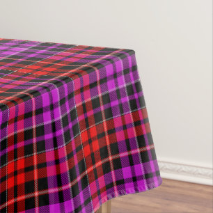 Black Red Purple Plaid Tartan Design Tablecloth