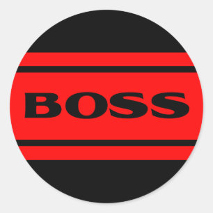 Black Red Race Stripes Boss Sticker
