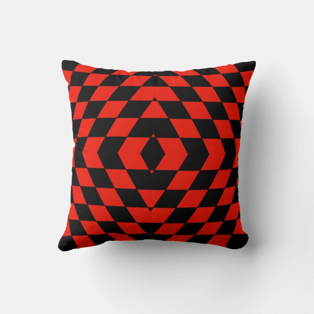Black & Red Reversible Throw Pillow (Back)