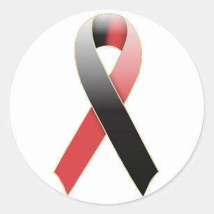 5 Pcs Striped Red and White Oral Cancer Awareness / Support Ribbon