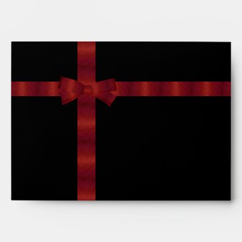 Black & Red Ribbon Envelopes by decembermorning at Zazzle