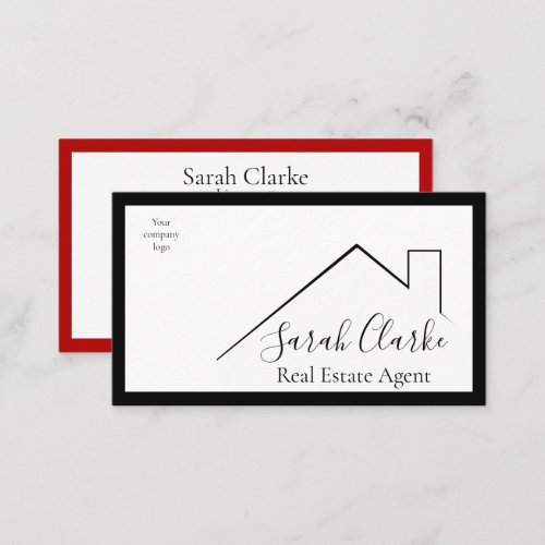 Black  Red Roof Top Business Card