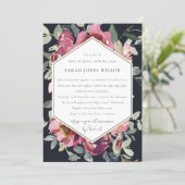 BLACK RED ROSE FLORA DRIVE BY BRIDAL SHOWER INVITE (Standing Front)